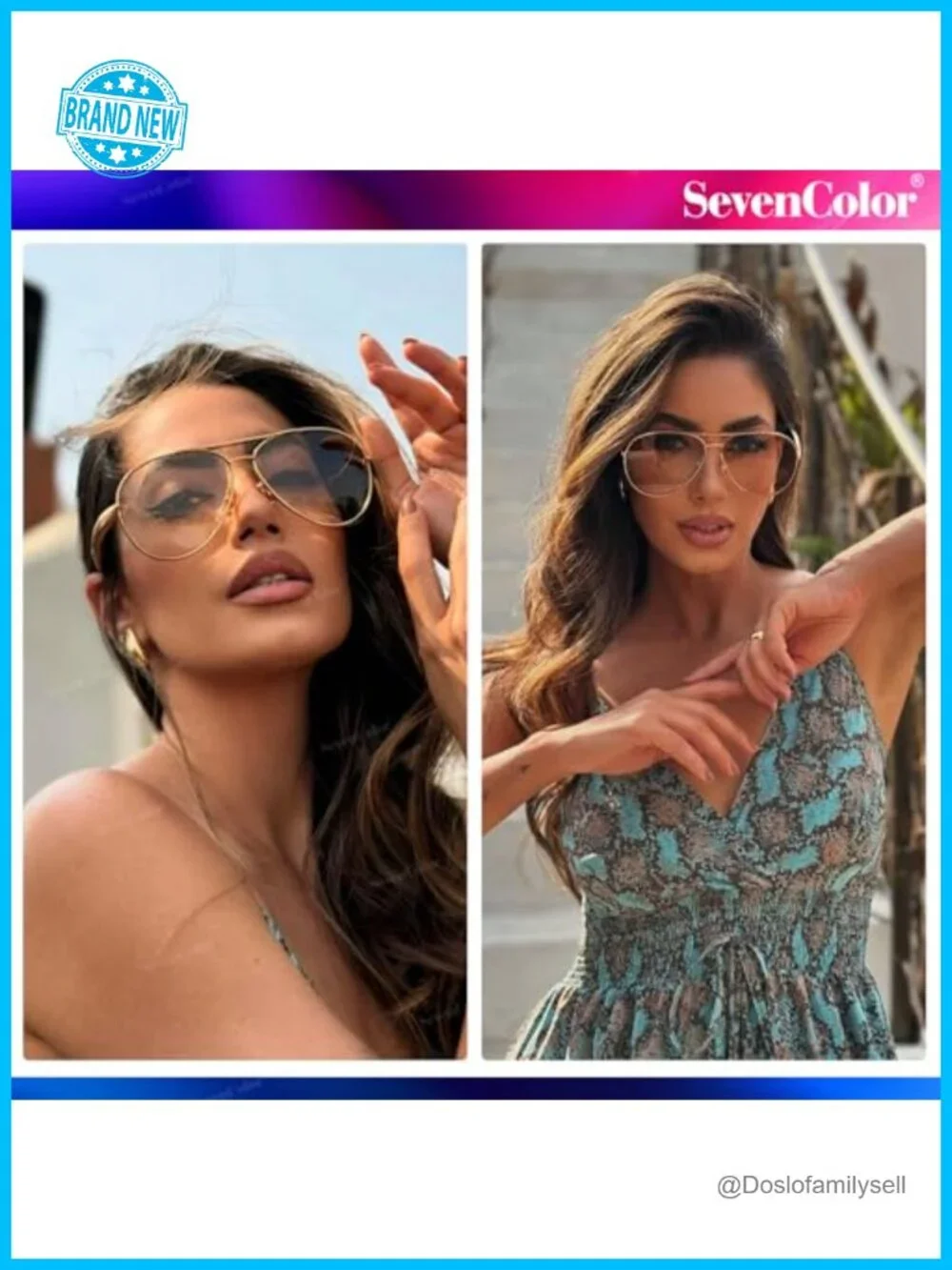 Oversized Gold-Tone Metal Aviator Sunglasses UV400 for Women Men